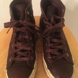 Diesel Exposure IV Women's Leather Hightop Sneakers/ Size 9. Color Vineyard Wine